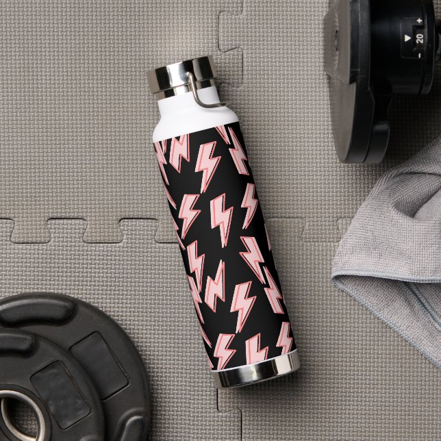 Muster der rosa Blitze Trinkflasche (Fitnessstudio)
