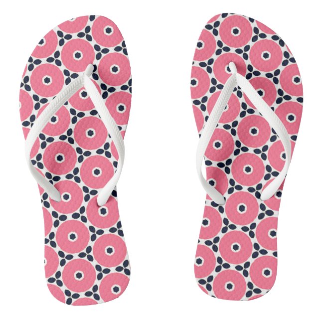Muster der rosa Kreise Flip Flops (Fußbett)