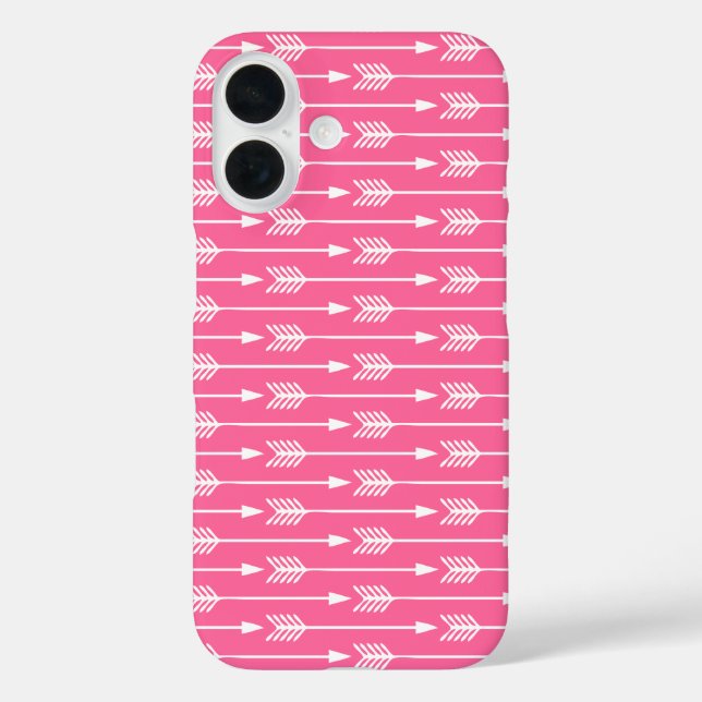 Muster der rosa Pfeiltasten iPhone 16 Hülle (Rückseite)