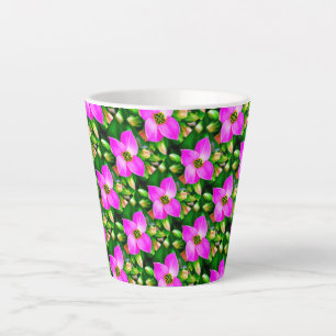 Muster der rosa tropischen Blume Milchtasse