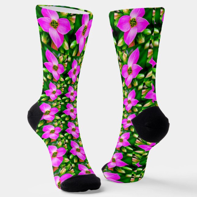 Muster der rosa tropischen Blume Socken (Gewinkelt)