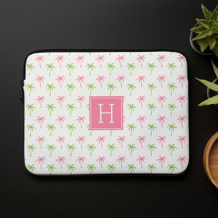 Muster der rosa und grünen Palmen Laptopschutzhülle
