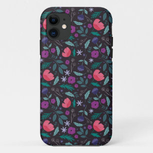 Muster der rosa und Lila Blütendarstellung Case-Mate iPhone Hülle