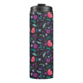 Muster der rosa und Lila Blütendarstellung Thermosbecher