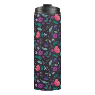 Muster der rosa und Lila Blütendarstellung Thermosbecher