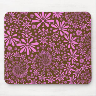 Muster der rosa und schokoladenbraunen Blume Mousepad