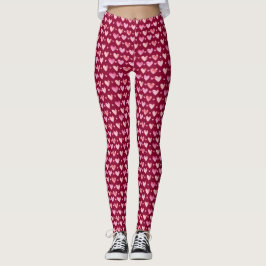 Muster der rosa Wasserfarbenfrohen Herzklänge Leggings