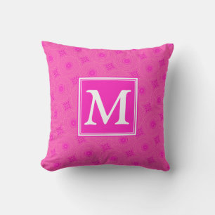 Muster der rosafarbenen Monogramm-Kreise Kissen