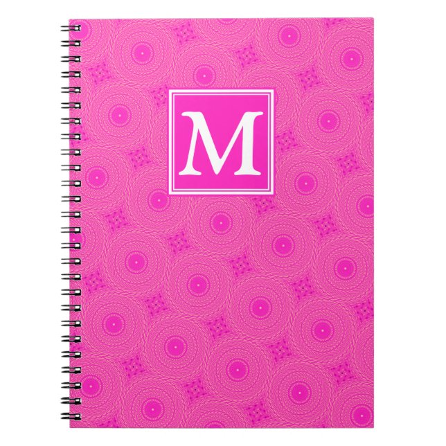 Muster der rosafarbenen Monogramm-Kreise Notizblock (Vorderseite)