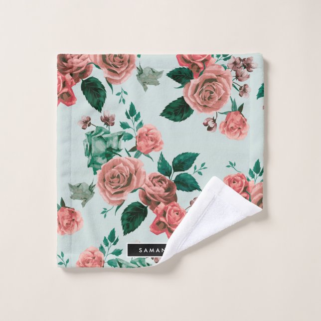 Muster der Rose Badhandtuch Set (Waschlappen)