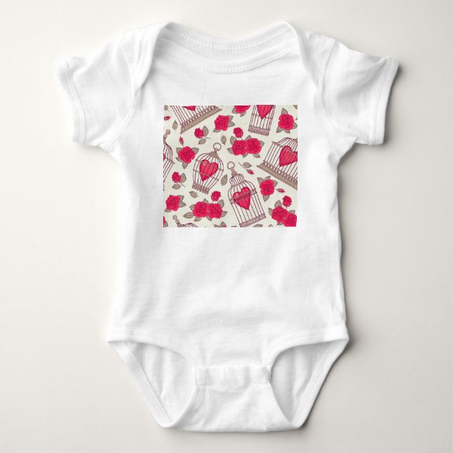Muster der Rose für Vogelkäfige Baby Strampler (Vorderseite)