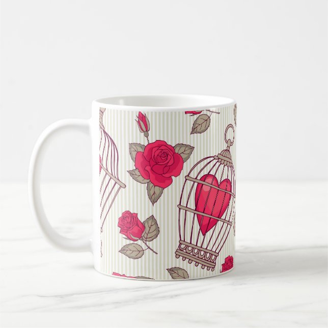 Muster der Rose für Vogelkäfige Kaffeetasse (Links)