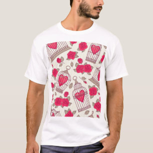 Muster der Rose für Vogelkäfige T-Shirt