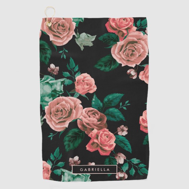 Muster der Rose Golfhandtuch (Vorderseite)