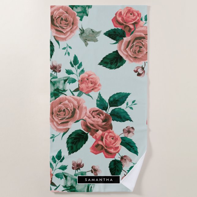Muster der Rose Strandtuch (Vorderseite)