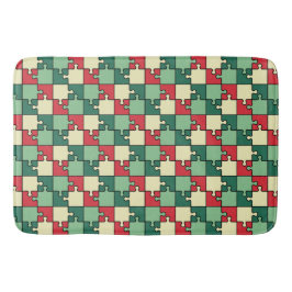 Muster der roten geometrischen Puzzleteile Badematte