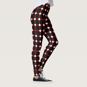 Muster der roten und schwarzen karierten Punkte Leggings