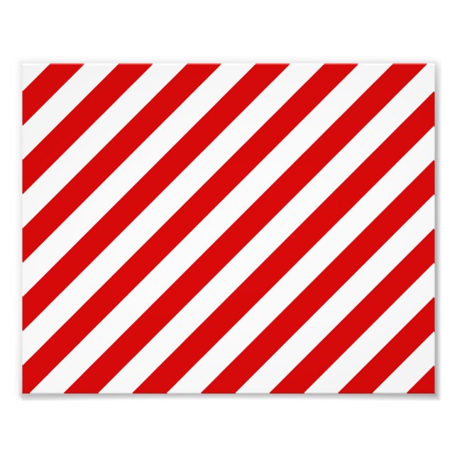 Muster der roten und weißen Diagonalstreifen Fotodruck (Vorne)