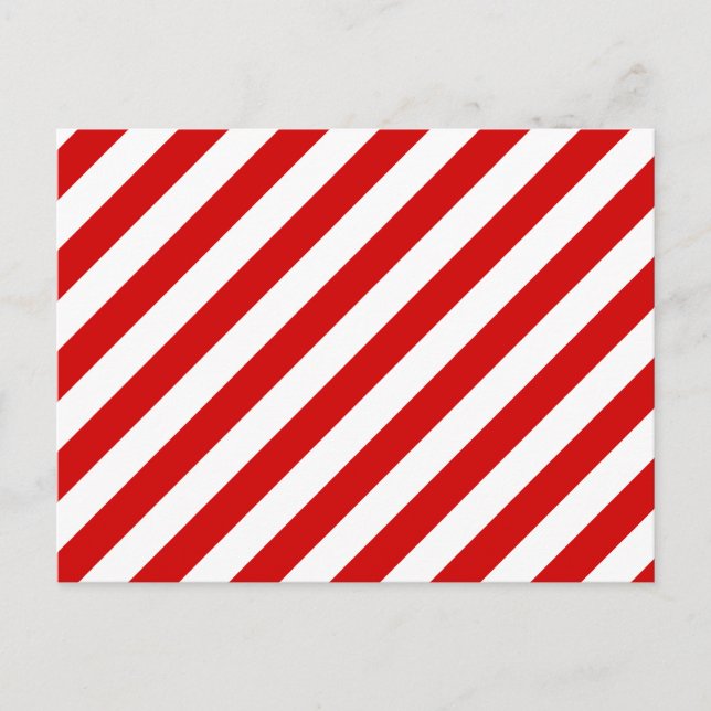 Muster der roten und weißen Diagonalstreifen Postkarte (Vorderseite)