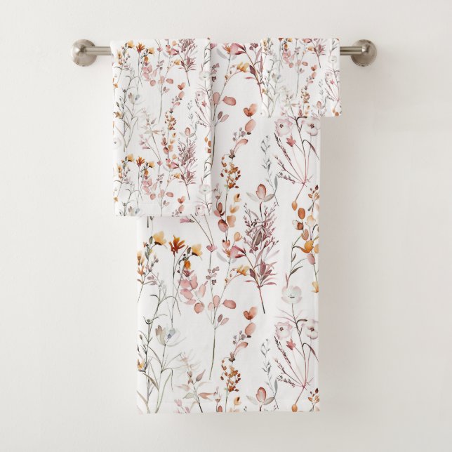Muster der rustikalen Wildblume Badhandtuch Set (Insitu)