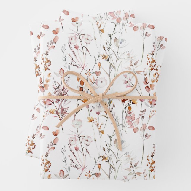 Muster der rustikalen Wildblume Geschenkpapier Set (Beispiel)
