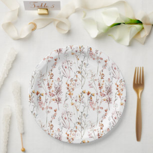 Muster der rustikalen Wildblume Pappteller