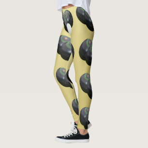 Muster der Schalen aus Gold und schwarzem Rasen, Leggings