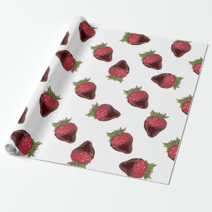 Muster der schokoladenbedeckten Erdbeeren Geschenkpapier