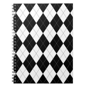 Muster der Schwarz-weißen geometrischen Raute Notizblock