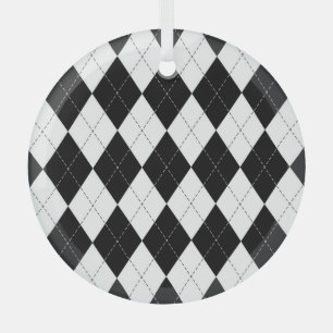 Muster der Schwarz-weißen geometrischen Raute Ornament Aus Glas