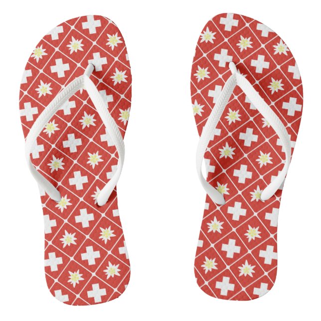 Muster der Schweiz Edelweiss Flip Flops (Fußbett)