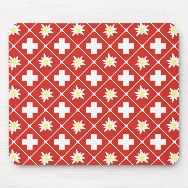 Muster der Schweiz Edelweiss Mousepad (Vorne)