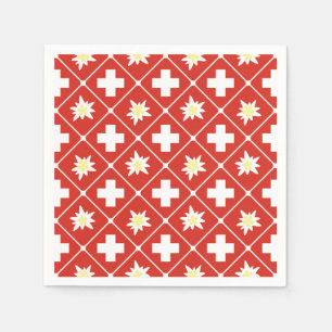Muster der Schweiz Edelweiss Serviette