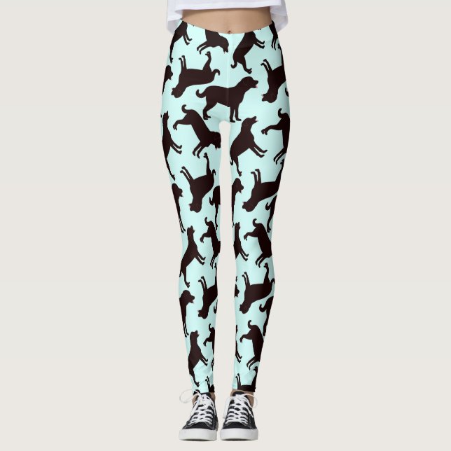 Muster der Silhouette für schwarze Lab  Leggings (Vorderseite)