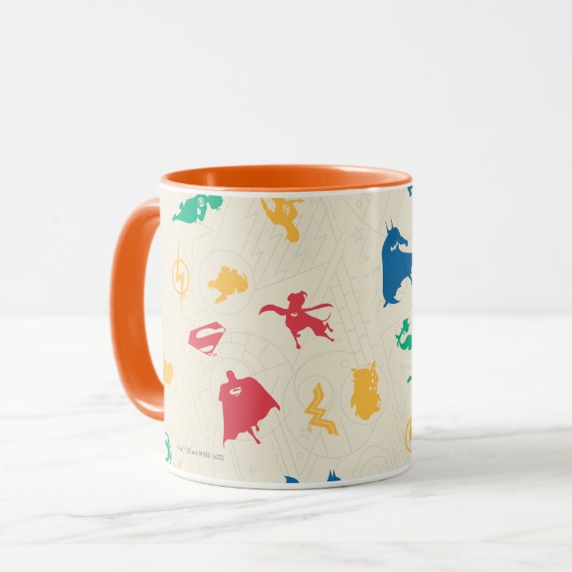 Muster der Silhouette für Super-Pets & Justice Lea Tasse (Vorderseite Links)