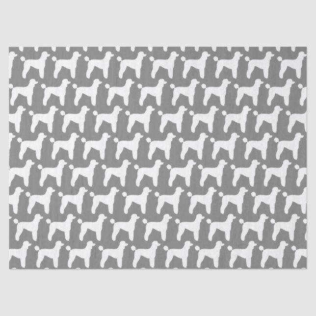 Muster der Silhouetten der weißen Standard-Poodle Seidenpapier (Vorderseite)