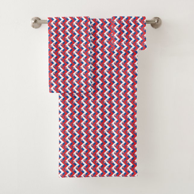 Muster der slowakischen Flagge Badhandtuch Set (Insitu)