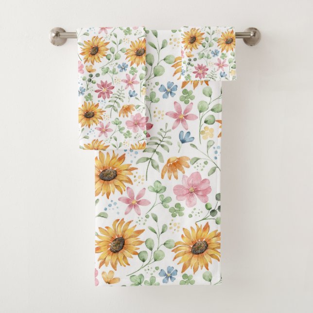 Muster der Sonnenblumen Badhandtuch Set (Insitu)