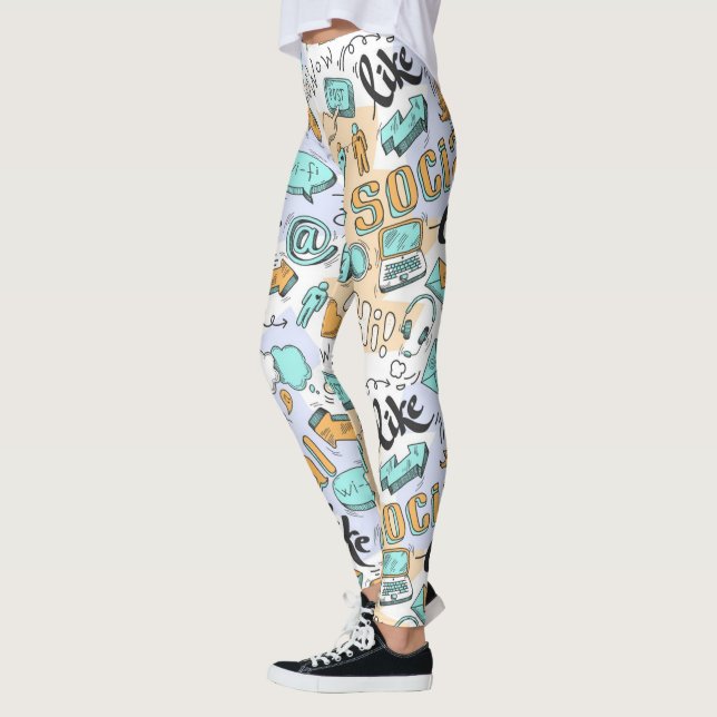 Muster der sozialen Medien Leggings (Links)