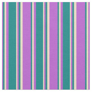 Muster der Streifen, orchid, Aquamarin und tan Stoff