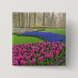 Muster der Traubenhyazinthe, Tulpen und 2 Button