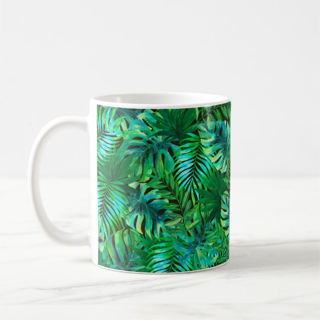 Muster der tropischen Blätter Kaffeetasse (Links)