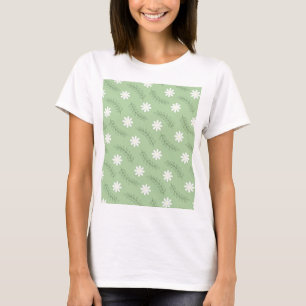 Muster der tropischen Blume der Vintagen Ebene T-Shirt
