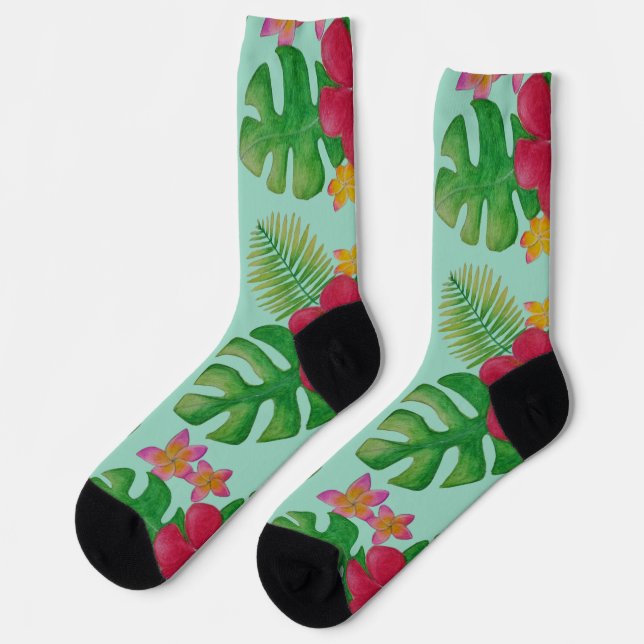 Muster der tropischen Blume Socken (Linkes Detail)