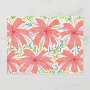 Muster der tropischen Blume Sunburst Postkarte