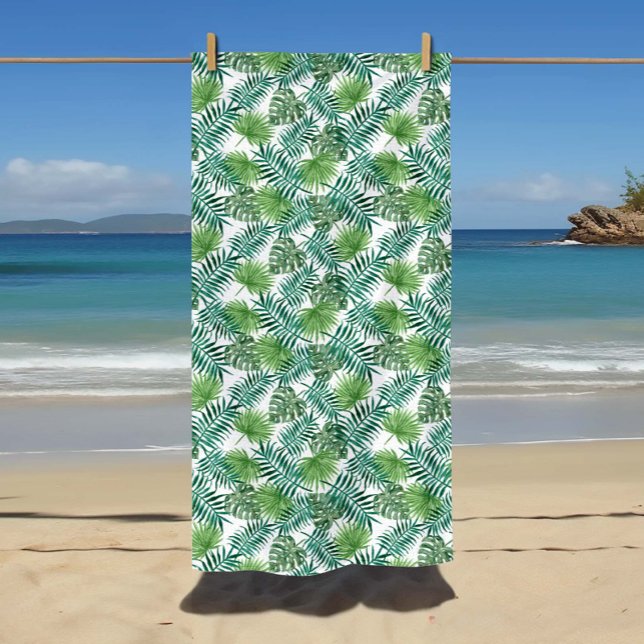 Muster der tropischen exotischen Palmen-Blätter Strandtuch (Tropical Exotic Palm Leaves Pattern Beach Towel
)