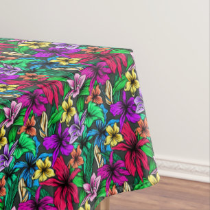 Muster der tropischen Hibiskus-Blume Tischdecke