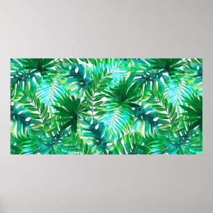 Muster der tropischen Wasserfarben Poster