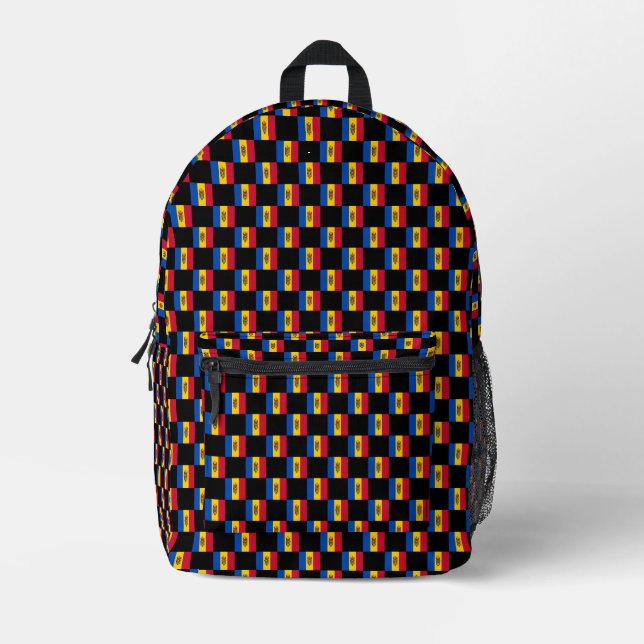 Muster der überprüften Moldau-Flagge Bedruckter Rucksack (Vorderseite)