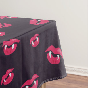 Muster der Vampirs-Lippen und der Reißzähne Tischdecke